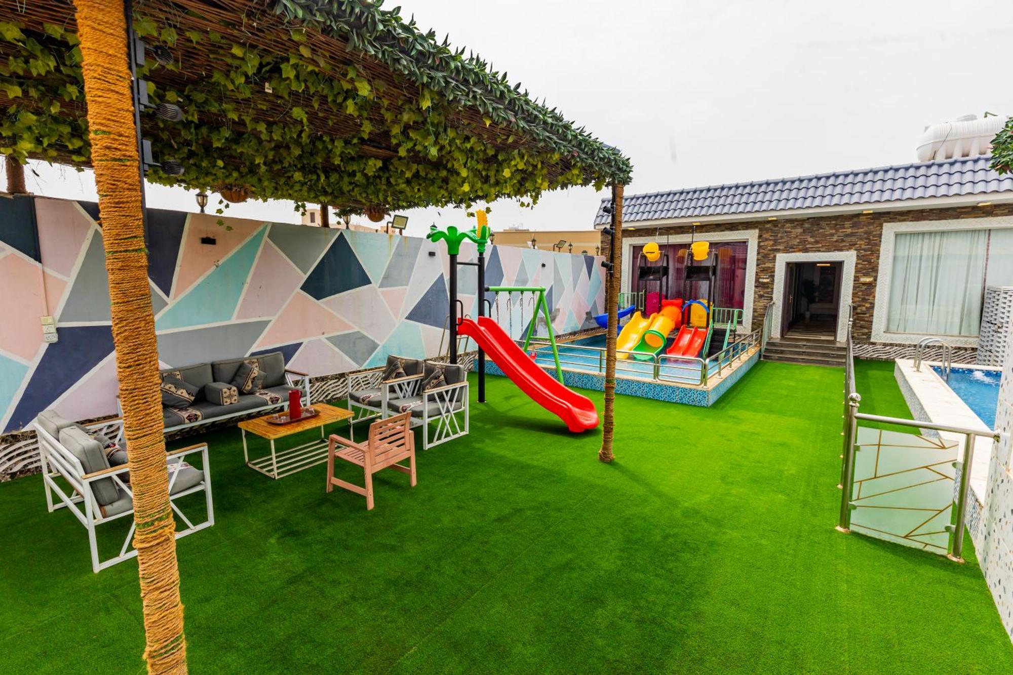 شاليهات الكوخ السويسري وأكوابارك Villa Ash Shishah Bagian luar foto