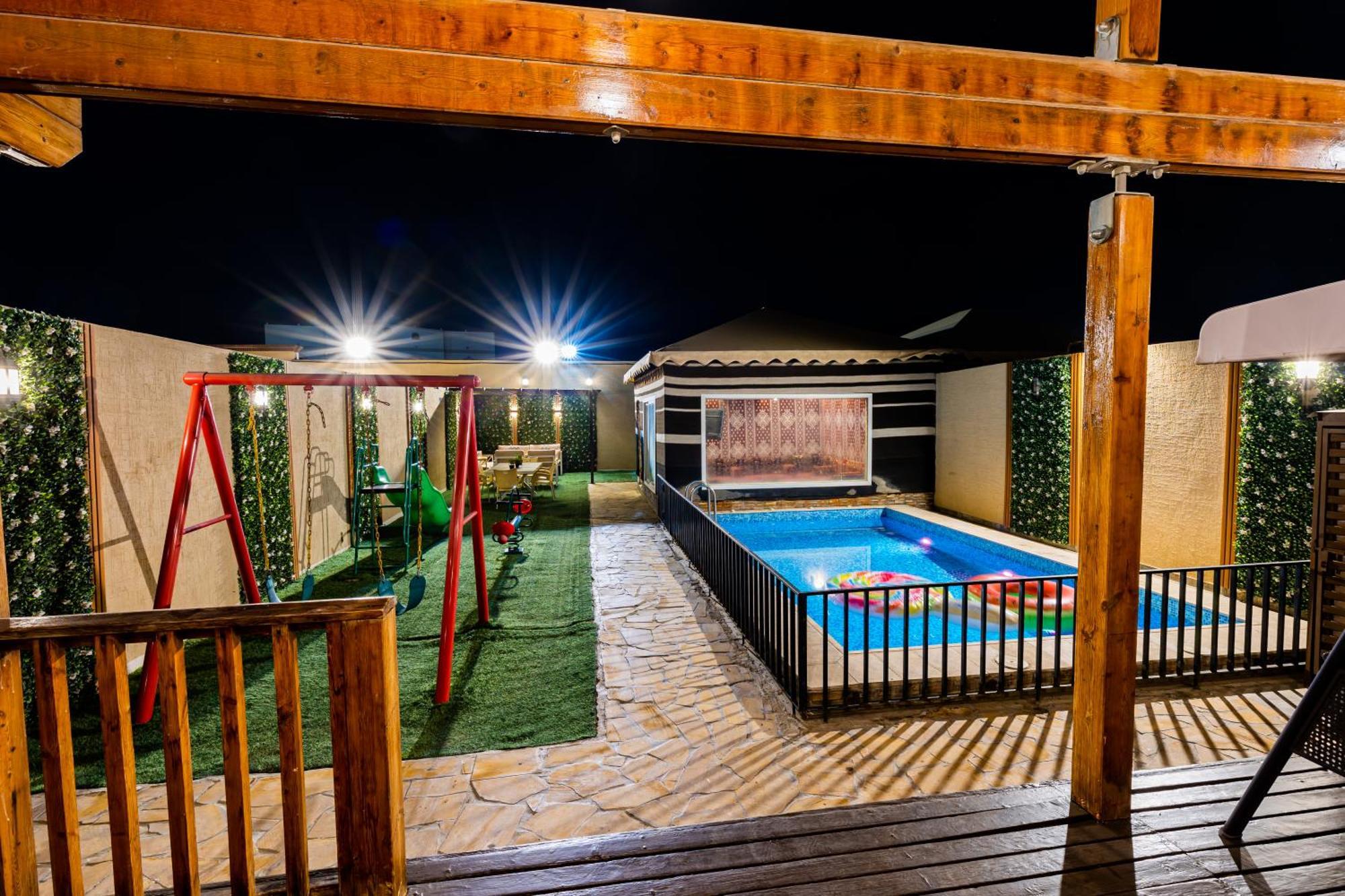 شاليهات الكوخ السويسري وأكوابارك Villa Ash Shishah Bagian luar foto