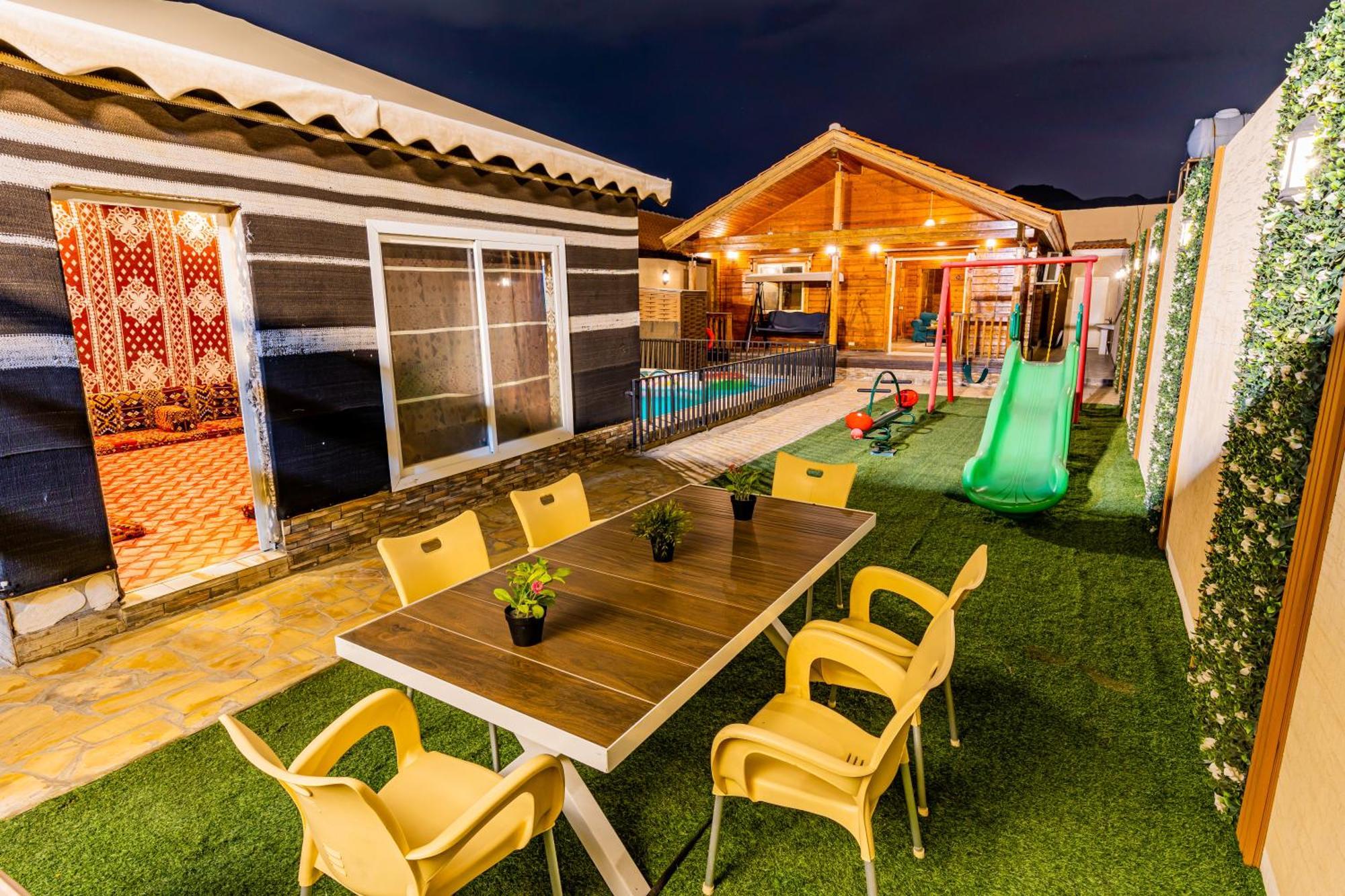 شاليهات الكوخ السويسري وأكوابارك Villa Ash Shishah Bagian luar foto
